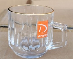 طقم كاسات شاي / نسكافيه ماغ ٦ قطع دمعة قاعدة حيف ذهبي مدور DELI